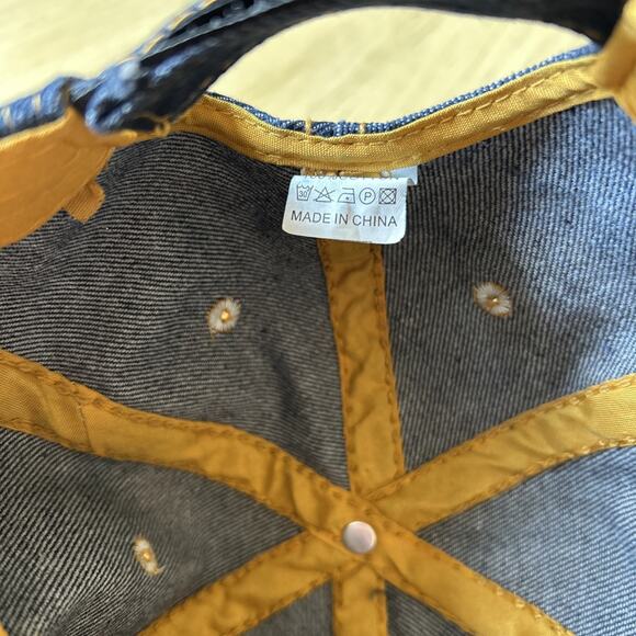 Rhinestone Baseball Hat Blue Denim with Studs Distressed Bling Cap “Queen” Y2K - Picture 8 of 13